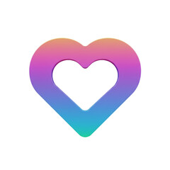 Vibrant gradient heart icon, modern design element