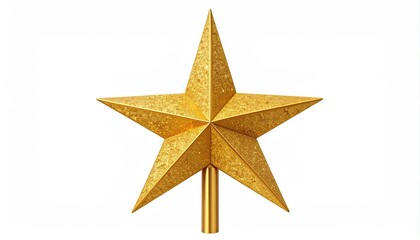 Gold Star Christmas Tree Topper.
