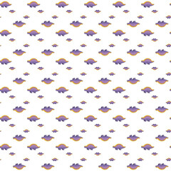 Seamless Pattern of Colorful Dinosaur Illustrations on a White Background