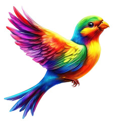 Fototapeta premium rainbow bird on transparent background