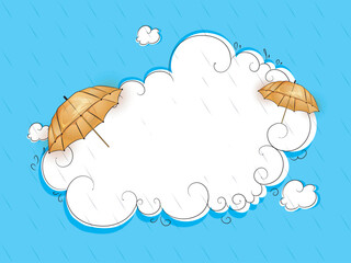 vector illustration,Banner Monsoon season Offer or Sale for Monsoon season.