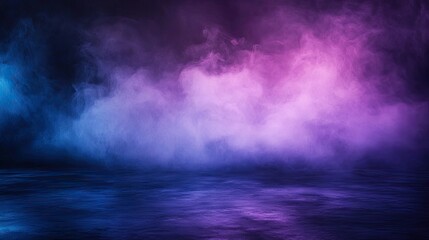 Abstract neon smoke scene with vibrant colors.
