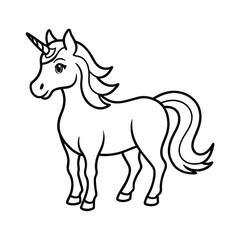 unicorn expression design line art vector