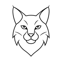 vector line drawing of lynx face illustration