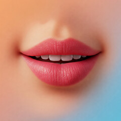 Fototapeta premium close up lips of young woman