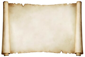 Ancient Parchment Scroll  Aged Texture, Blank Template for Design and Historical Projects