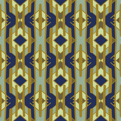 Creative trendy color abstract geometric pattern in blue yellow , can be used for printing onto fabric, interior, design, textile. Ribbons.