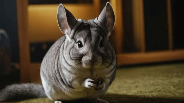 ua simpatica chinchilla moviendo su hocico