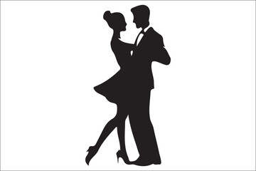 Naklejka premium romantic Wedding Couple Graphic – Cute Marriage Vector Icon for Wall Art