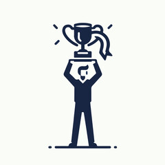 man with a trophy