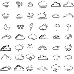 clouds icons set , set of clouds in different forms