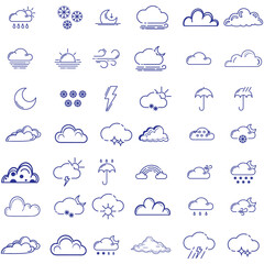 clouds icons set , set of clouds in different forms