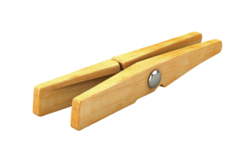 A classic wooden clothespin a symbol of simplicity and everyday household chores showcasing on transparent background