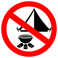 No camping vector sign