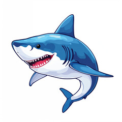 Naklejka premium shark cartoon isolated on white