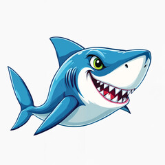 shark cartoon isolated on white