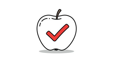 Simple Illustration of a Checked Apple Icon