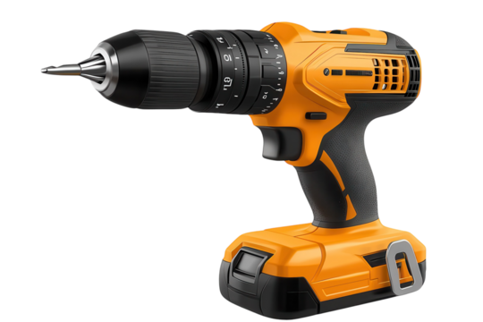 A high powered cordless drill ready to tackle any project with precision and ease for home on transparent background