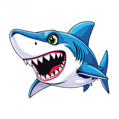 Naklejka premium shark cartoon isolated on white