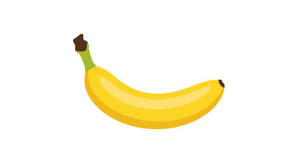 Vibrant Yellow Banana in Simple Flat Style