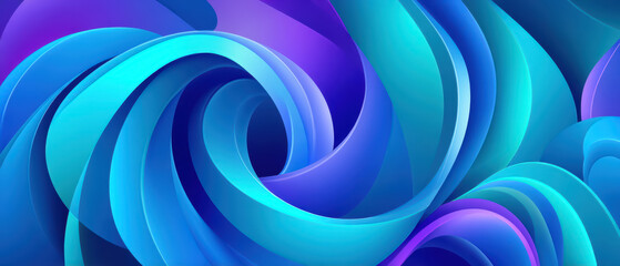 Obraz premium Abstract Blue Serenity, swirling oceanic blue hues with geometric shapes and gradients, evokes tranquility and creativity, perfect for modern design projects and branding.