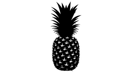 Striking Silhouette of a Pineapple with Sharp Leaves and Textured Skin