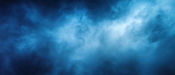 Obraz premium Dreamy Blue Fog Overlay, Soft layers of blue fog create an ethereal atmosphere, perfect for backgrounds, digital art, and calming design projects.