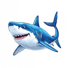 shark cartoon isolated on white