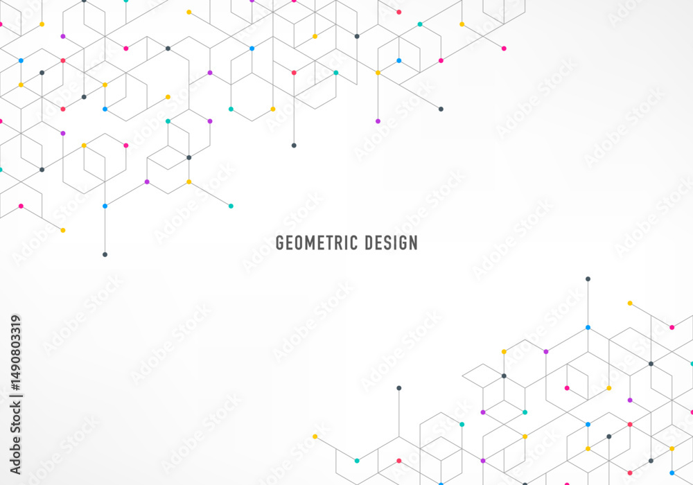 Aufkleber Abstract vector background with simple geometric figures and dots. Graphic design element and polygonal shape pattern