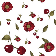 cherry pattern with transparent background
