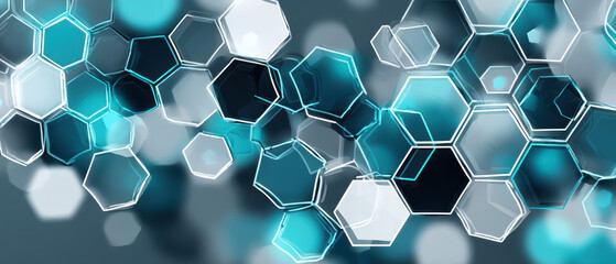 Hexagonal Mosaic Background, Geometric abstract design with interconnected shapes, suitable for medical and scientific themes, modern aesthetic, ideal for presentations and digital use