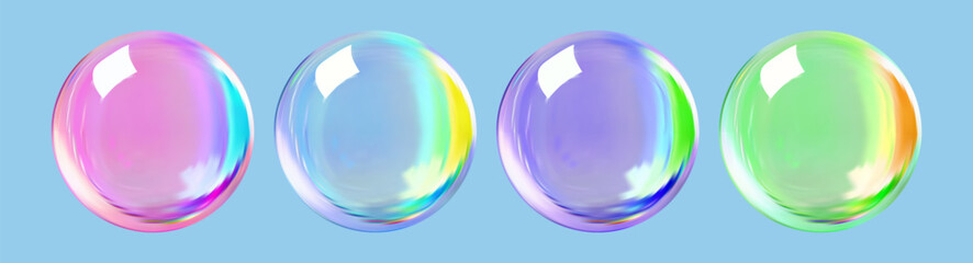 Geometric abstract shape.Realistic glossy glass ball.Abstract 3D light bubble with glare.