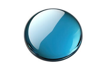 A soothing droplet of blue a captivating sphere of serenity in perfect glassy equilibrium in on transparent background