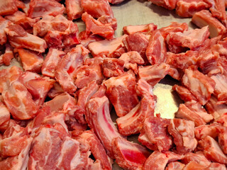 Raw pork trimming pieces