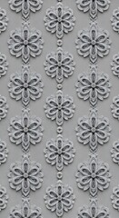 Embossed Floral Texture: Elegant Grey Relief Pattern