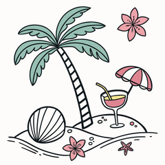 Vector illustration of topical beach