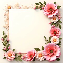 Fototapeta premium Flowers frame card