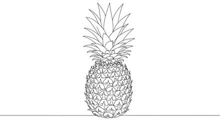 Obraz premium Simple Line Art Illustration of a Pineapple
