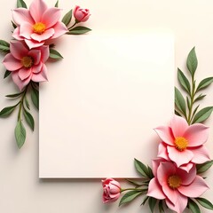 Naklejka premium Flowers frame card