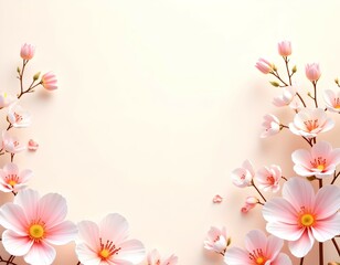 Fototapeta premium Flowers frame card