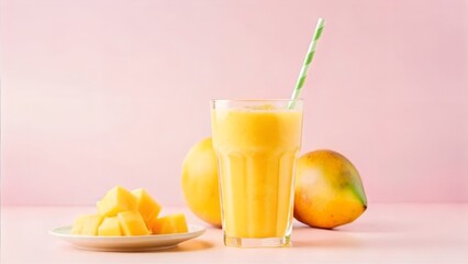 Fototapeta premium Refreshing Mango Smoothie Recipe A Tropical Delight for Summer