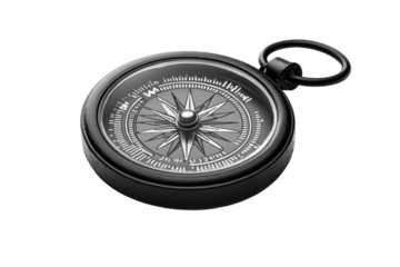 A vintage compass guiding travelers through uncharted adventures symbolizing exploration and on transparent background