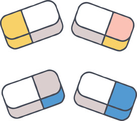 Cute Eraser Clipart – Colorful School Supply Illustration for Kids & Teachers