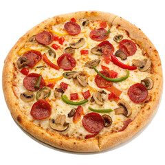 pizza on white background