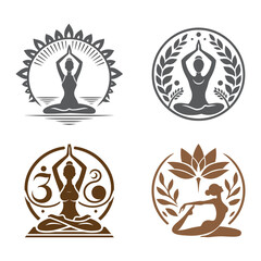 Woman yoga logo vector templates.
