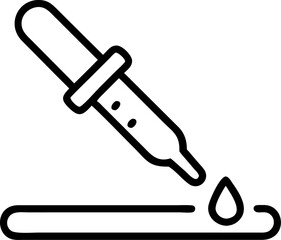 Pipette vector icon line art outline on white or transparent background