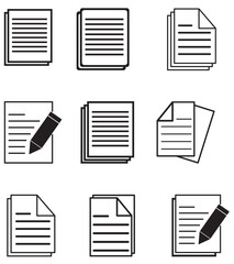 Document icon vector isolated on white background. Paper icon. File Icon