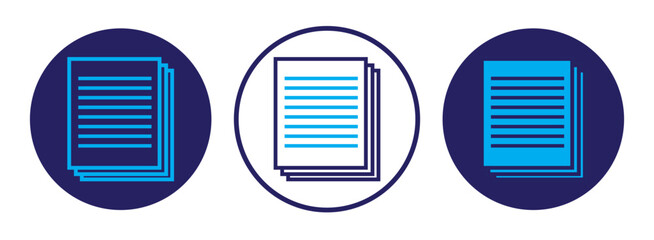 document icon on white background. document sign. flat style. paper icon for your web site design, logo, app, UI. simple 3 page document icon. file symbol.