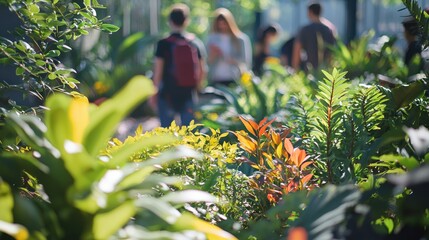 Vibrant Garden Path: A Tranquil Urban Oasis