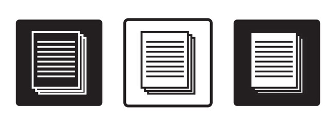 document icon on white background. document sign. flat style. paper icon for your web site design, logo, app, UI. simple 3 page document icon. file symbol.